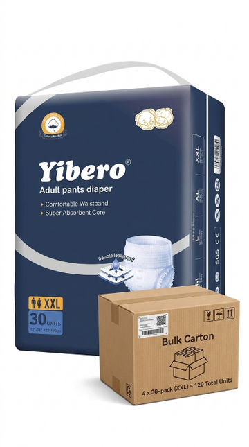 Yibero Unisex Adult Pull Ups XXL - Bulk 4x30's (120)